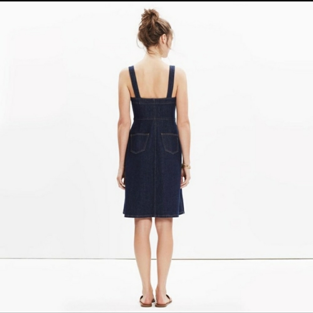 MADEWELL Sleeveless Denim Overall Dress -Sz8 - Picture 3 of 8